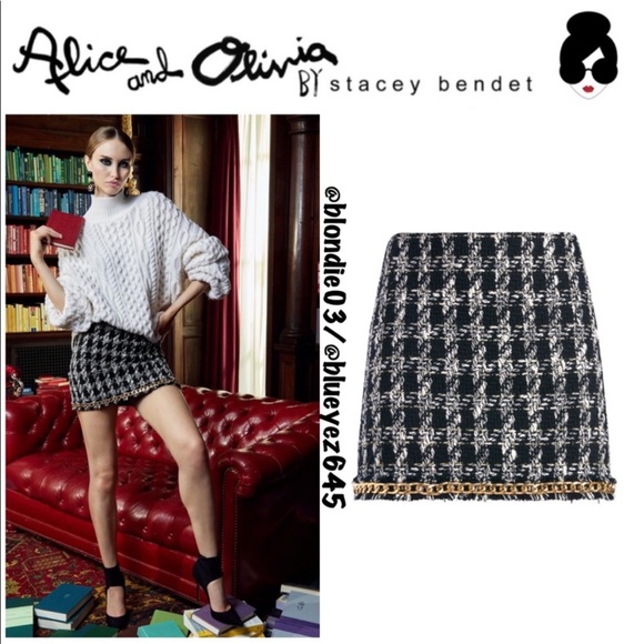 Alice + Olivia Elana Chain Trim Mini Skirt 4